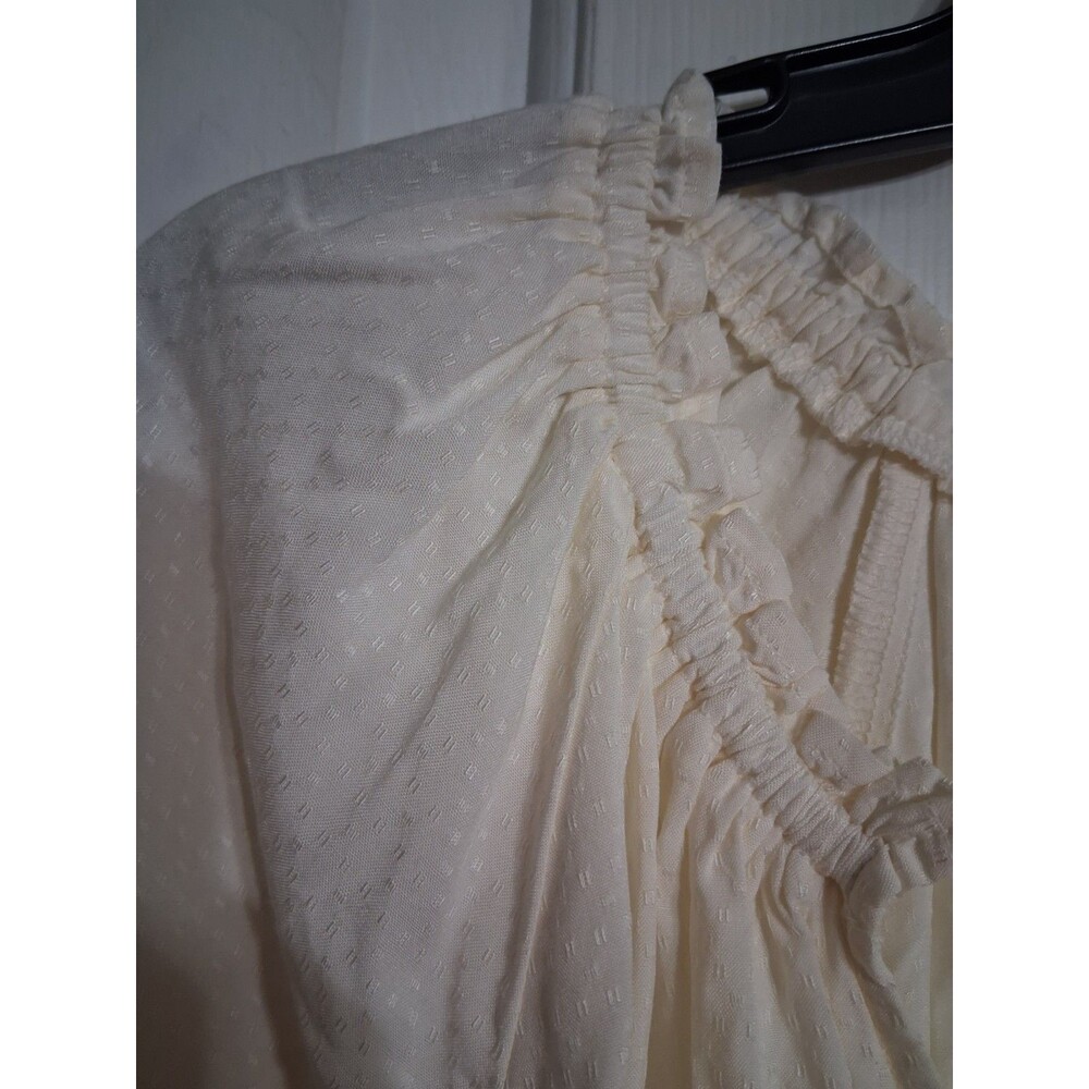 NWT Women's Old Navy Long Sleeve Ruffled Split Neck Top Blouse Size 3X Cream N6 - Picture 5 of 12